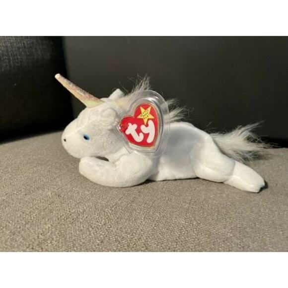Ty Beanie Baby Mystic the Unicorn Iridescent Horn Rainbow Mane - Picture 1 of 5